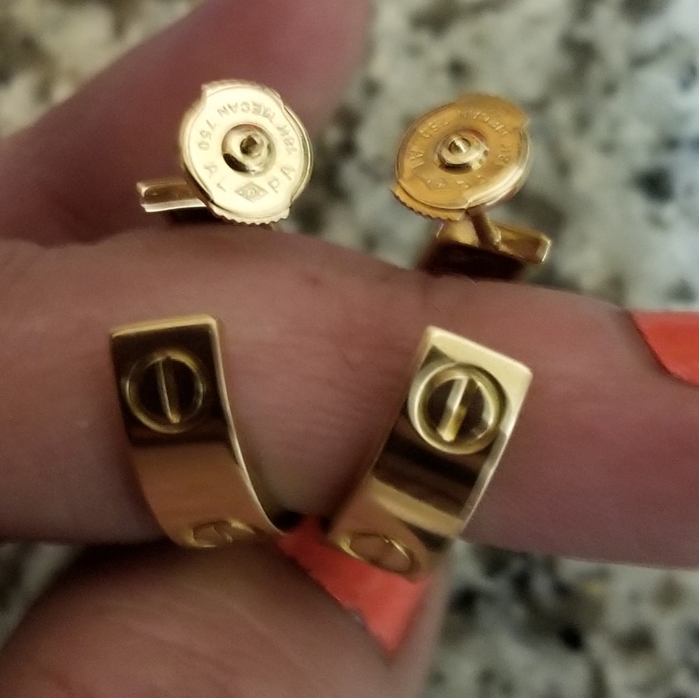 CARTIER 18K gold love earrings - Picture 8 of 16